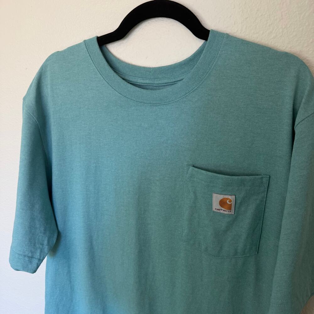 Carhartt Teal Turquoise Classic Pocket T-Shirt Loose Fit Size M